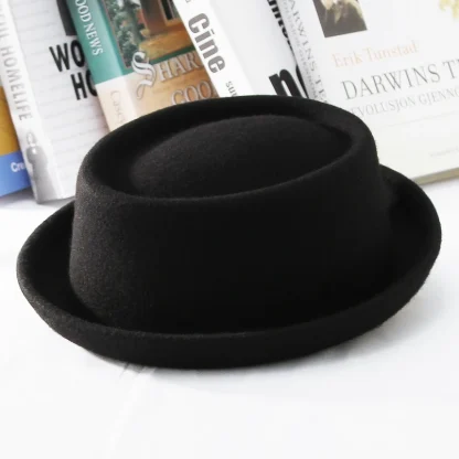Classic Pork Pie Fedora Hat - Image 7